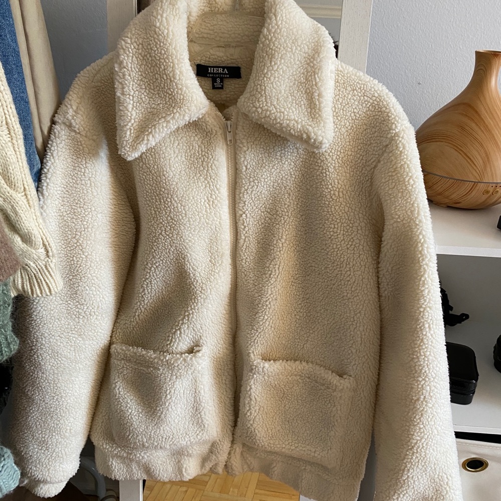 Oversized Sherarling Sherpa Cream Jacket